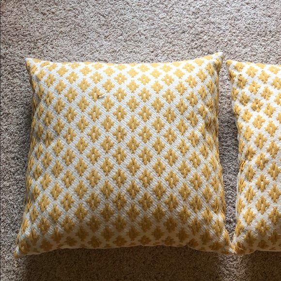 yellow textured pillow